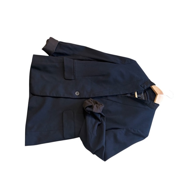 rag & bone GUC leather collar deconstructed tuxedo Navy/black leather - Picture 2 of 14